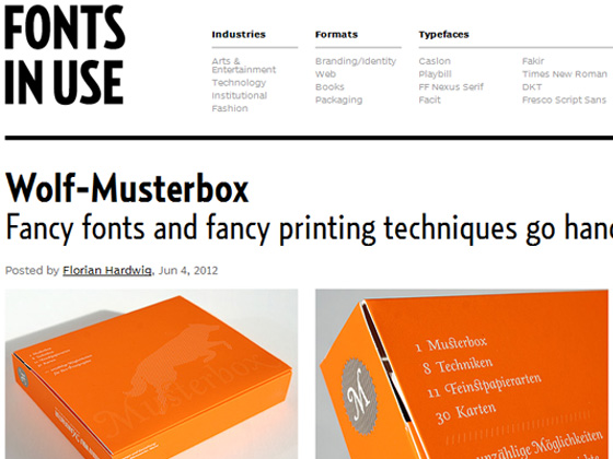 Fonts In Use über unsere Musterbox