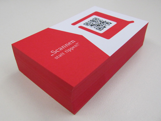 Visitenkarten inklusive QR-Code und Farbschnitt