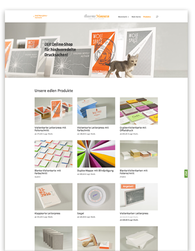 Screenshot des Wolf-Manufaktur Online-Shops