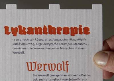 Letterpress in Orange auf Gmund Mohair