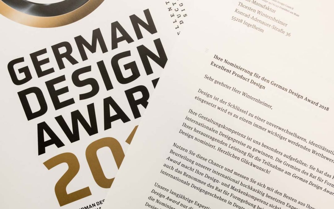 German Design Award 2018 Nominierung für „Beyond Letterpress“