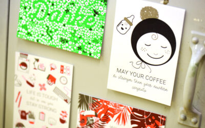 Letterpress all over: Bunt veredelte Postkarten